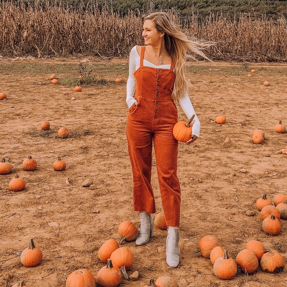Urban Outfitters Other - Corduroy overalls burnt orange color